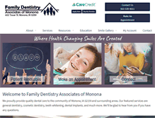 Tablet Screenshot of familydentistrymonona.com